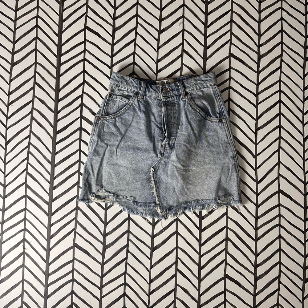 We The Free High Waisted Jean Skirt